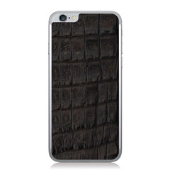 Black Crocodile iPhone 6 Leather Back