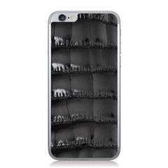 Gloss Black American Alligator iPhone 6 Leather Back
