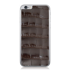 Gloss Brown American Alligator iPhone 6 Leather Back